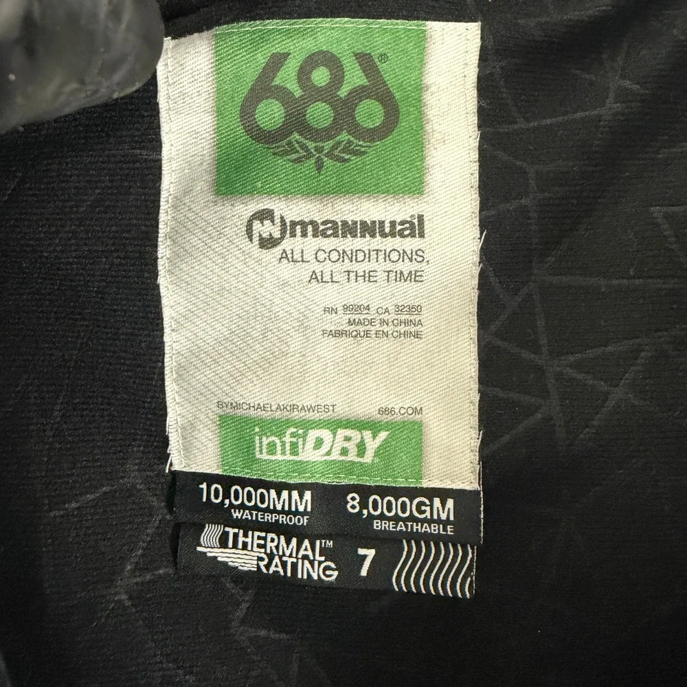 686 Defender Insulated Jacket Youth Boys‎ XL Black Skull Print Snowboard Ski